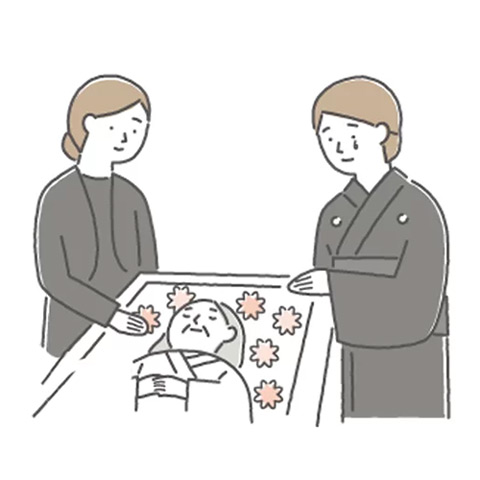 町田市家族葬 東横メモリアルで遺族が花に囲まれ故人を見送る家族葬の様子